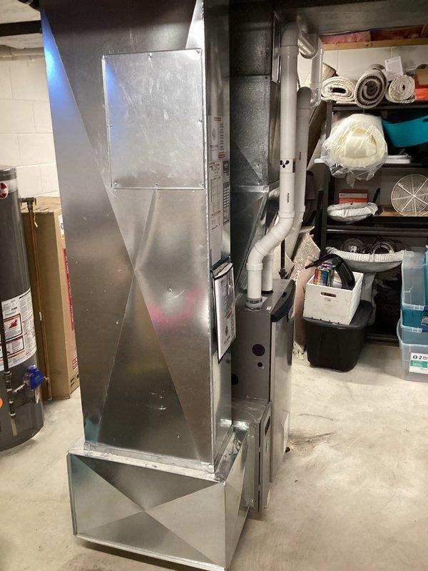 Successfully completed installation of new furnace unit in basement mechanical room. Properly connected all gas valve assembly components with appropriate wiring configurations and verified system operation. Unit installed with PVC intake/exhaust venting and connected to existing ductwork for optimal airflow.