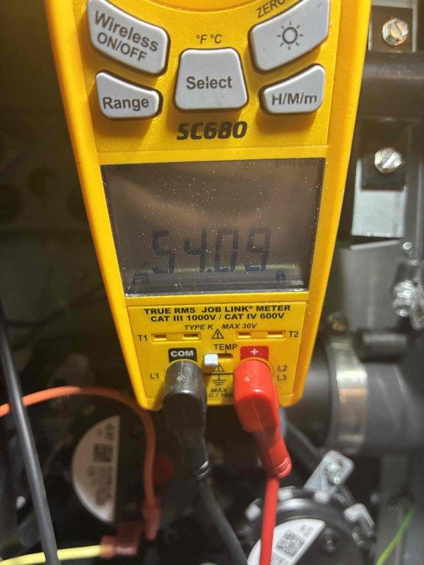 Performed comprehensive HVAC tune-up including high-temperature safety diagnostics using digital thermometer (recorded reading of 1344°F on metal components) and electrical system verification with Fieldpiece SC680 True RMS meter. All critical parameters were tested and system is operating within manufacturer specifications.