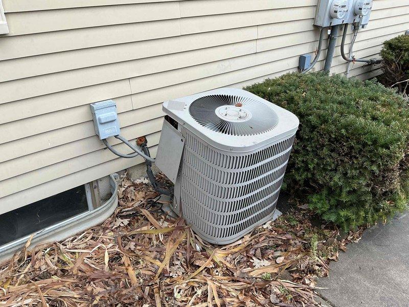 Completed replacement of aging HVAC system with new equipment including outdoor condensing unit and indoor air handler installation. System was properly connected to existing ductwork in the utility area, with all necessary electrical connections made according to manufacturer specifications. New filter system was installed to ensure optimal air quality and system performance.