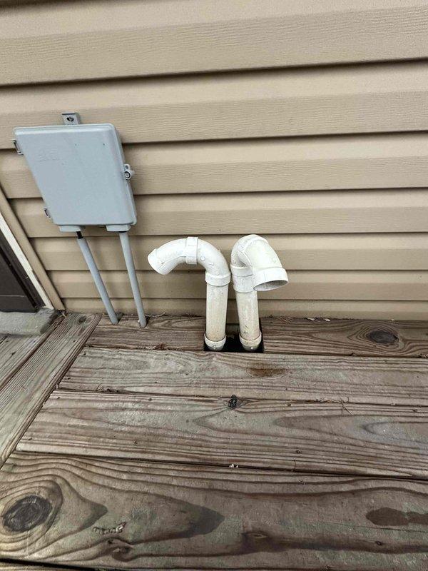 Conducted inspection of existing HVAC system in basement utility area, identifying aging furnace with outdated ductwork connections. Prepared comprehensive replacement estimate including new high-efficiency unit, reconfigured ductwork, and proper exterior ventilation solutions to replace current PVC exhaust configuration on exterior wall.