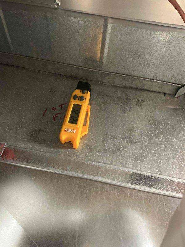 Performed standard tune-up on Lennox heating system including inspection of main unit, PVC intake/exhaust vents, and connecting ductwork. Conducted diagnostic measurements on the galvanized ductwork using digital instrumentation, confirming proper system function and installation integrity. System is operating within normal parameters with no issues detected.