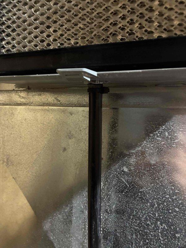 Performed IAQ inspection and discovered low relative humidity of 33% as displayed on customer's Aprilaire humidifier control unit. Inspected HVAC ducting system and identified condensation on metal panels, suggesting potential humidity regulation issues. Verified control unit wiring connections and proper mounting of ventilation components to ensure optimal system performance.