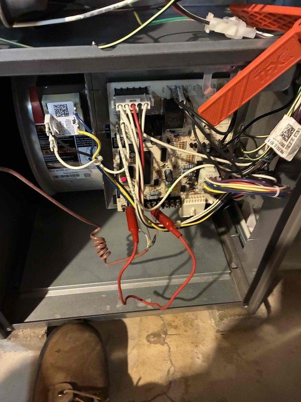 Performed routine tune-up on HVAC system. Inspected main circuit board and electrical connections for proper function and secure wiring. Examined all interior components including motor assemblies, wiring harnesses, and control boards to ensure optimal system operation and safety compliance.