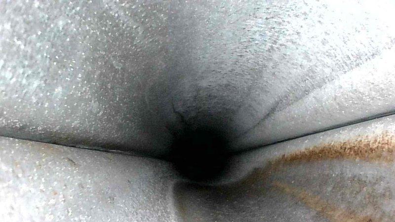 Performed routine inspection of HVAC ducting system and identified significant frost accumulation and ice buildup in the ventilation tunnels. Detected rust formation and water damage along duct seams, particularly at connection joints, indicating potential condensation issues that could compromise system efficiency.