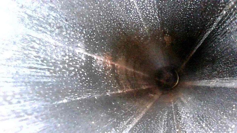 Performed routine HVAC maintenance inspection, identifying significant condensation buildup within the ductwork. Conducted temperature readings at supply vents using an SDT660 measuring device, which recorded 107°F output temperature. Detected early signs of rust/corrosion developing on interior duct surfaces, likely resulting from excessive moisture accumulation.