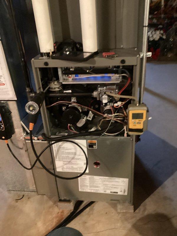 Performed comprehensive tune-up on customer's gas furnace system. Conducted full diagnostic inspection of internal components including control board, blower motor, and gas valve connections. Tested electrical parameters with digital multimeter to verify proper operation of all circuits and safety controls. Furnace was returned to service in good working condition with no operational issues detected.