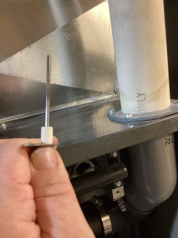 Performed diagnostic testing on HVAC system using specialized probe instrument. Inspected mechanical components and connections, focusing on metal assembly connections to PVC ducting. Verified proper installation of mounting hardware and checked system integrity at connection points.