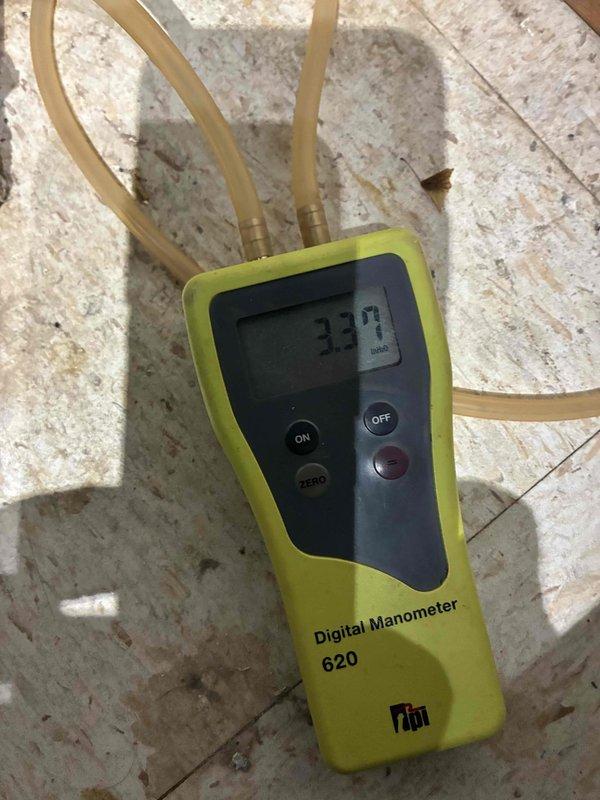 Performed comprehensive tune-up service on HVAC system including inspection of electrical connections and components using hex key tools for proper tightening. Conducted pressure testing with digital manometer (Model 620) which indicated system pressure at 3.37 InWc, confirming proper gas pressure within manufacturer specifications for optimal furnace operation. All control wiring was checked for secure connections and proper routing to ensure safe, reliable system performance.