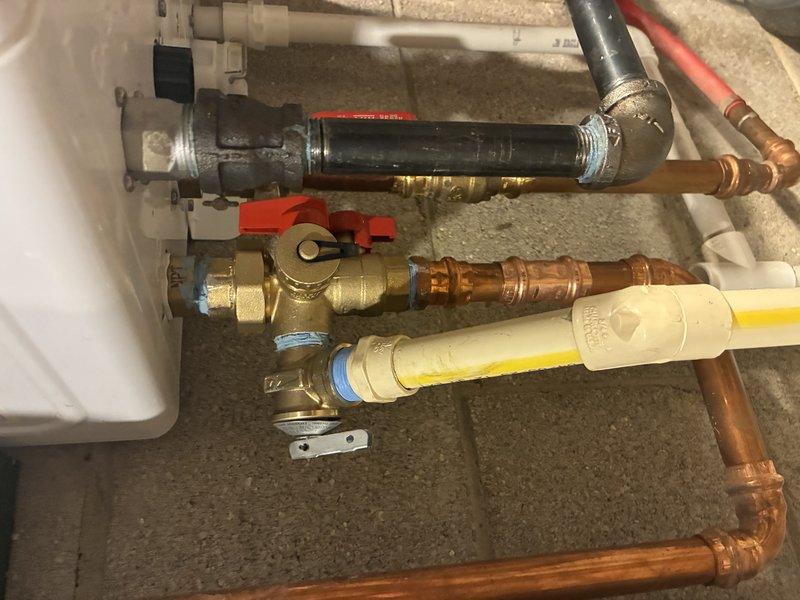 Replaced worn pressure regulator valve and installed new shut-off valve on copper supply line. Performed soldering work on connection points and verified proper system pressure after installation. All connections tested for leaks with system operational.