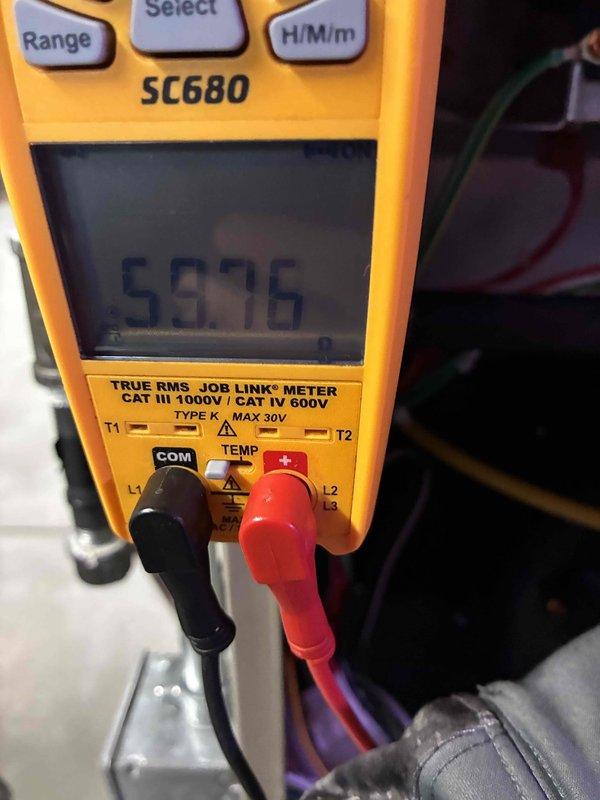 Performed annual tune-up on HVAC system. Conducted comprehensive electrical testing using Fieldpiece SC680 multimeter, measuring microamp readings at 3.4 μA DC and voltage readings at 59.76V. All electrical parameters were verified to be within manufacturer specifications, ensuring safe and efficient system operation.