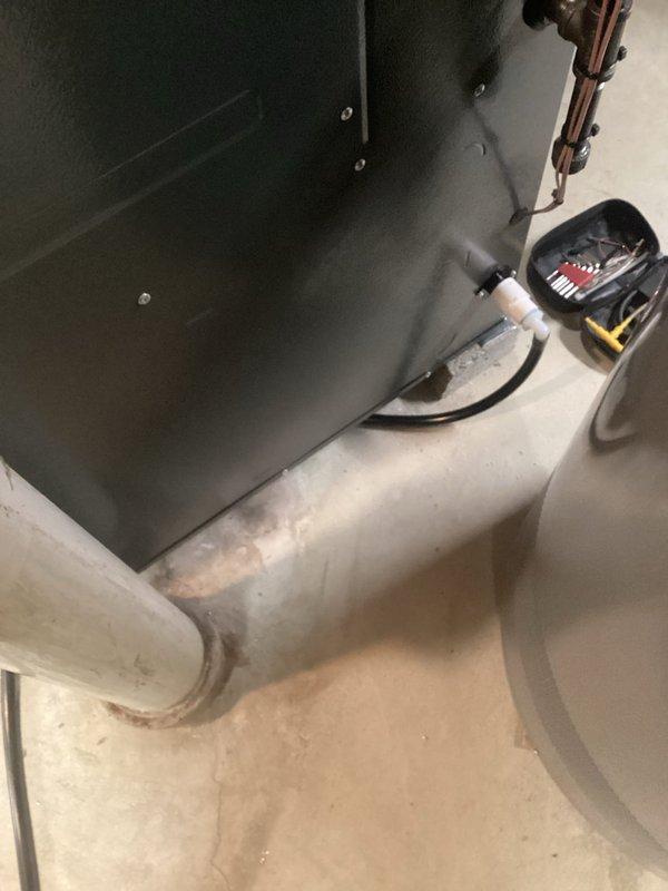 Successfully installed new furnace unit with proper electrical connections. Circuit board wiring was completed with all terminals securely fastened and color-coded according to manufacturer specifications. PVC condensate drain line was properly installed with appropriate pitch for effective drainage.