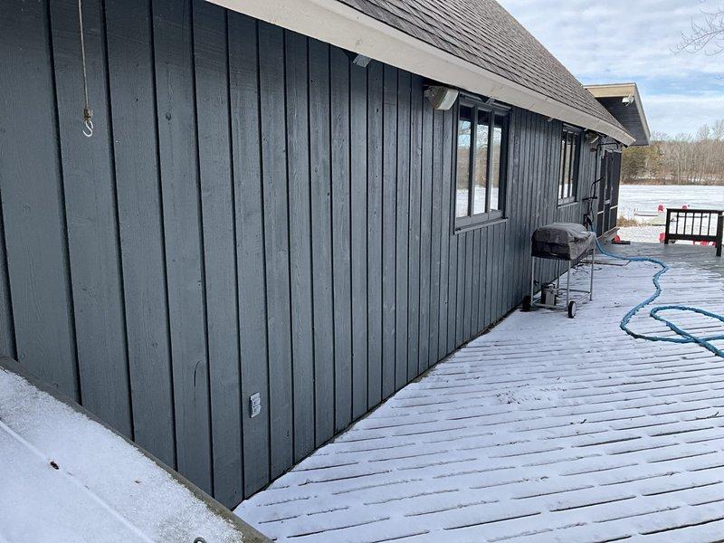 Conducted site assessment for mini-split installation, evaluating crawlspace conditions and exterior mounting options. Noted moisture issues in the crawlspace that require remediation prior to installation. Exterior wall assessment complete with measurements taken for optimal condenser placement on snow-prone deck area.