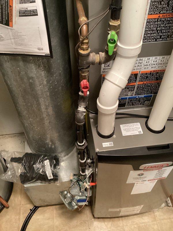 Successfully installed a complete Lennox HVAC system in the utility area, including proper connection of copper and PVC piping with appropriate valve controls. Completed the installation with PVC ventilation piping to the exterior, ensuring proper system drainage and ventilation.