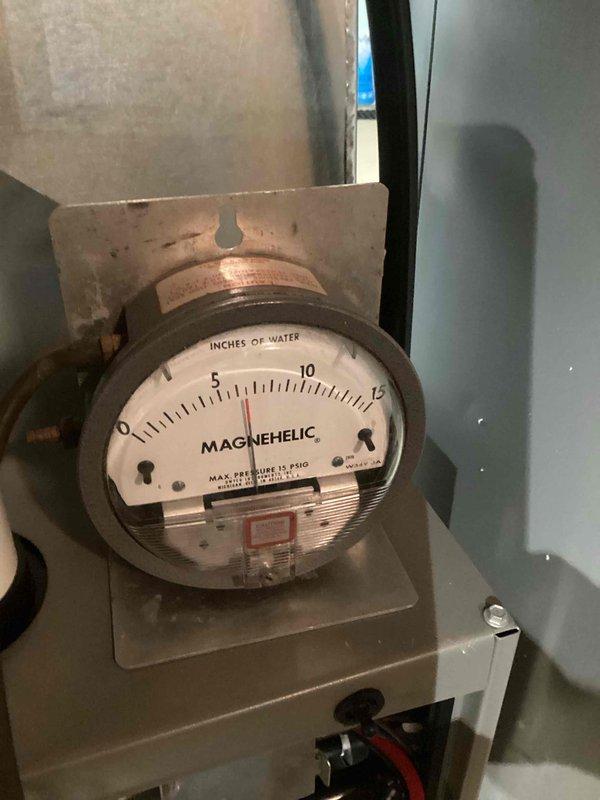 Completed installation of a new furnace system with a Honeywell Home ProSeries digital thermostat. System was properly calibrated and tested, with the thermostat successfully programmed and functioning at the set temperature of 55 degrees. Verified proper system pressure using Magnehelic gauge, confirming readings within manufacturer specifications.