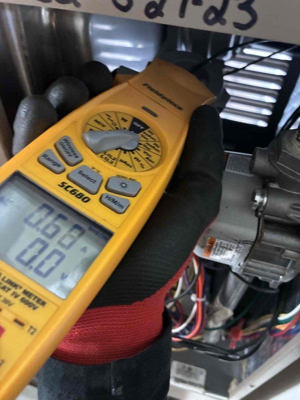 Performed comprehensive HVAC tune-up service including electrical diagnostics with Fieldpiece SC660 multimeter to verify proper voltage and amperage readings across system components. Conducted thorough inspection of ductwork to assess condition, airflow integrity, and cleanliness, noting no significant issues requiring immediate attention.
