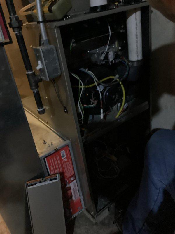 Completed comprehensive tune-up on customer's HVAC system, including inspection of internal components, electrical connections, and control board functionality. Identified significant water damage to ceiling near unit, likely caused by condensate drain blockage or leak in the system. Cleared drainage pathway and recommended repair of damaged ceiling material to prevent potential mold growth and further structural deterioration.