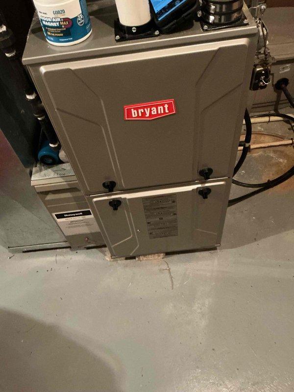 Performed diagnostic assessment on Bryant furnace system located in utility room. Identified and documented issue with component requiring repair. Completed sold repair service, restoring proper system functionality. Photo documentation taken of the unit and affected components for service records.