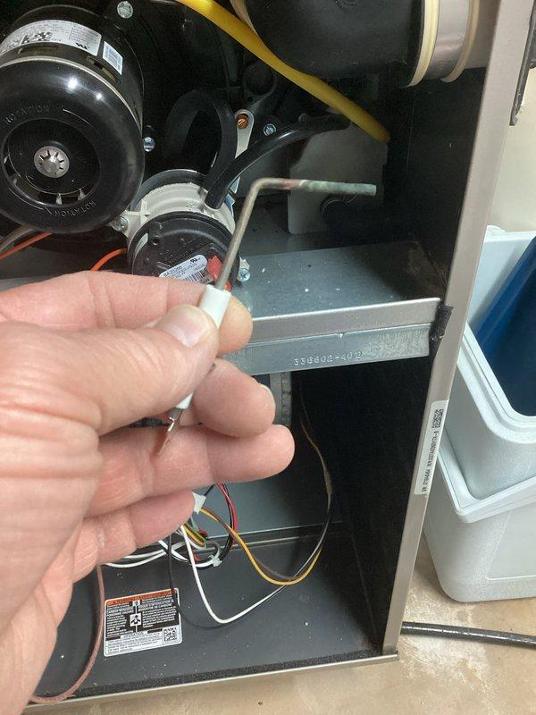 Performed comprehensive tune-up on customer's furnace unit. Inspected all internal components including blower motor assembly, circuit board, and wiring connections. Cleaned key components and verified proper operation of system. No issues were identified; equipment is functioning within normal parameters.