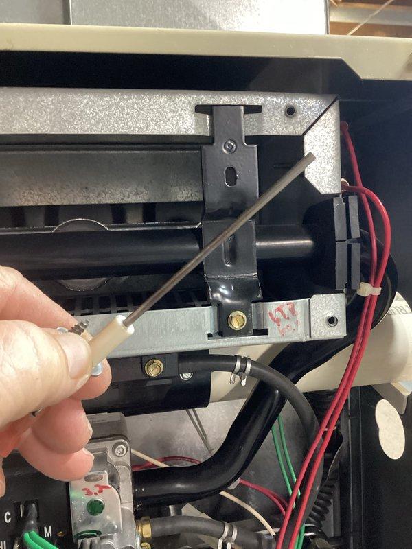 Performed routine tune-up on HVAC system including combustion analysis with Testo 310 II gas analyzer. Readings showed proper operation with 87.4% efficiency, acceptable CO levels (2 ppm), and normal stack temperature (109.8°F). Inspected interior components and wiring connections, making minor adjustments to ensure optimal performance.