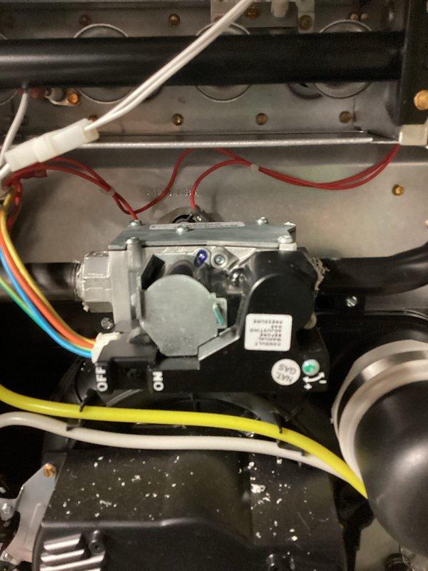 Responded to no-heat call for residential gas furnace. Inspected system and identified faulty gas valve preventing proper ignition. Replaced defective valve assembly, reconnected all wiring harnesses according to manufacturer specifications, and verified proper gas flow. System now operating normally with consistent flame and appropriate heat output.