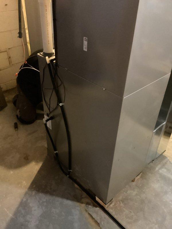 Successfully installed a complete HVAC system including a new Goodman furnace unit in the utility room with proper connection of all refrigerant lines and ductwork. Mounted and configured the digital programmable thermostat on the main wall, ensuring proper system communication and functionality through comprehensive testing.