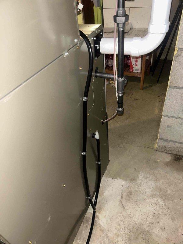 Completed installation of a new HVAC system in the basement utility area. Removed old equipment, installed new unit with proper connections to existing plumbing stack and ductwork. Secured all piping and electrical components to code standards and verified system operation before completing service.