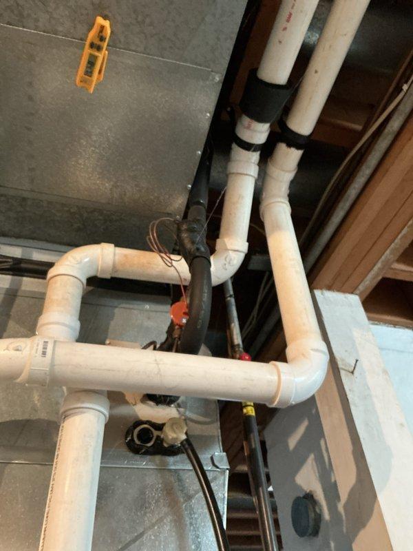 Performed routine maintenance on a Lennox HVAC system with attached Space-Gard Air Cleaner. Inspected and verified proper operation of furnace components, PVC intake/exhaust ventilation system, and associated plumbing infrastructure. System is functioning within normal parameters with no issues identified.