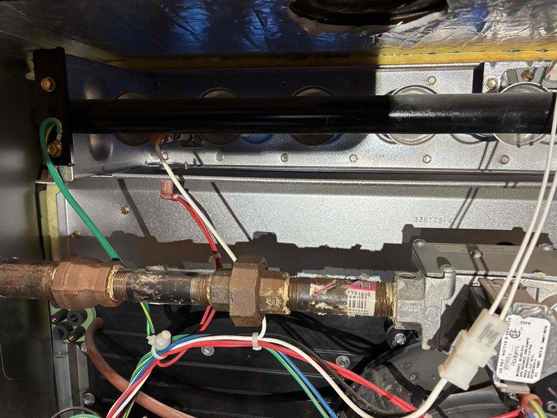 Diagnosed and repaired faulty wiring connections at the gas valve of a newer furnace that was not producing heat. Inspection revealed loose and improperly terminated control wires at the valve, causing intermittent operation. Rewired connections using proper termination methods and verified proper system operation through complete heating cycle testing.