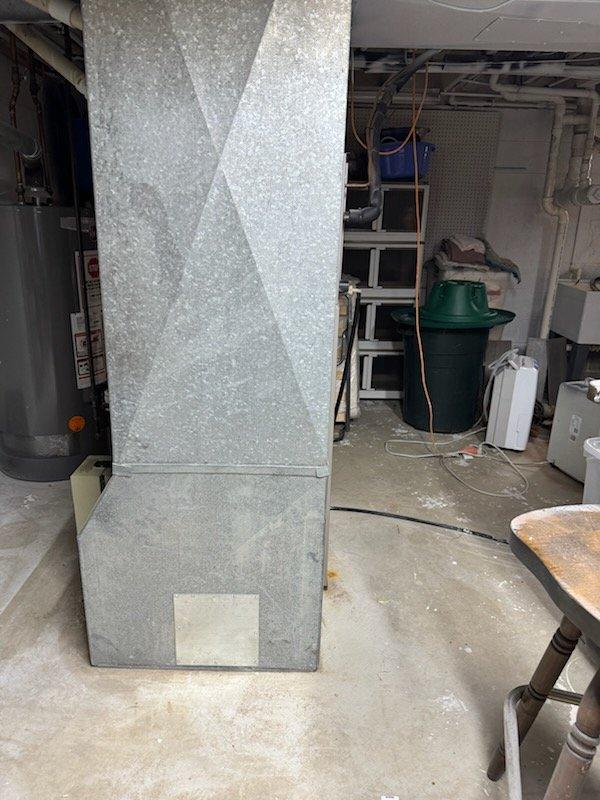 Responded to no heat complaint for residential furnace system under 10 years old. Inspected HVAC air handler unit in basement utility room and identified faulty ignition module preventing proper heating cycle initiation. Replaced defective component and verified proper system operation through complete heating cycle test. System now functioning normally with consistent flame and appropriate temperature rise.