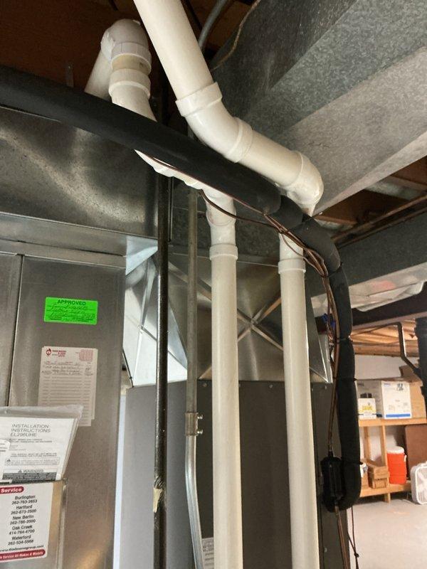 Performed seasonal tune-up on Lennox furnace system with Air Bear filtration. Inspected PVC venting, verified proper operation of all components, and confirmed system is functioning within manufacturer specifications. No issues detected with furnace or connected ductwork during this preventative maintenance service.