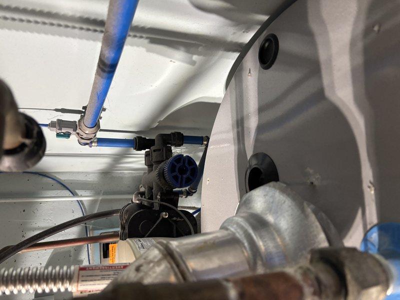 Performed comprehensive inspection of gas water heater system and associated PEX plumbing installation. Unit appears to be functioning properly with no immediate issues observed. Examined connections between gas line, water supply lines, and drainage components; all fittings are secure and showing no signs of leakage. Recommended routine maintenance schedule to homeowner to ensure continued optimal performance.