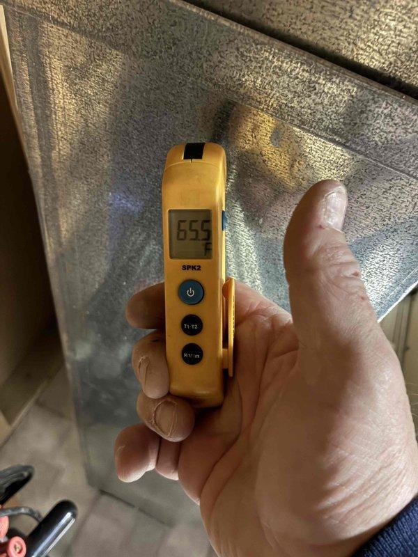Performed comprehensive HVAC tune-up including combustion analysis with Testo 310 II analyzer showing O₂ at 15.6%, CO at 5 ppm, and system efficiency at 75.1%. Conducted temperature differential testing using SPK2 digital thermometer which measured 65.5°F split, confirming proper system operation. Identified excess air level of 258.5% which was addressed to optimize combustion efficiency.