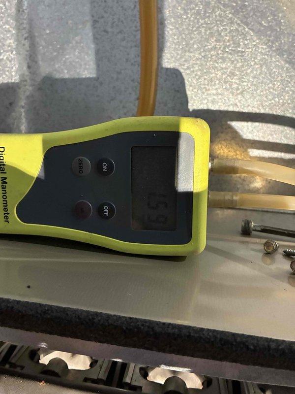 Performed diagnostic testing on furnace with no heat complaint. Identified low gas pressure as the root cause using digital manometer (reading 5.2" WC). Adjusted gas pressure regulator to manufacturer specifications, verified proper ignition sequence, and confirmed normal operation through complete heating cycle.