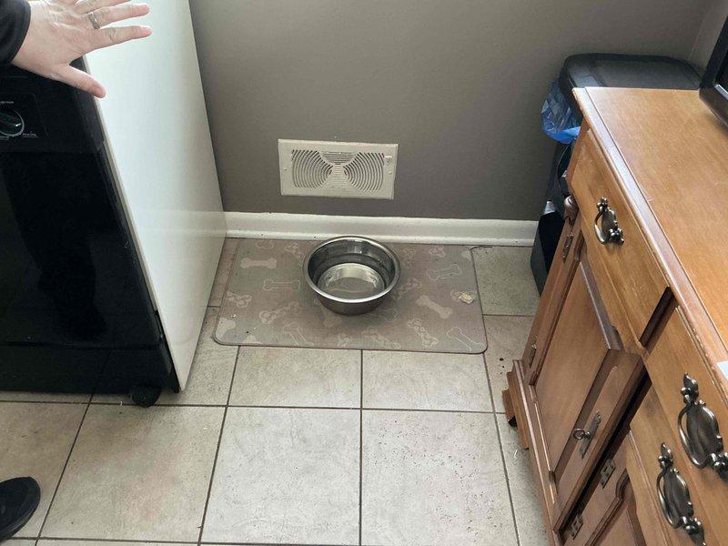 Conducted a comprehensive IAQ (Indoor Air Quality) inspection with photo documentation of the ventilation system. Examined exposed HVAC ductwork in the crawl space, noting the condition of metal duct pipes, hangers, and surrounding insulation. Inspected wall-mounted air register in the kitchen area to evaluate airflow and potential air quality concerns.