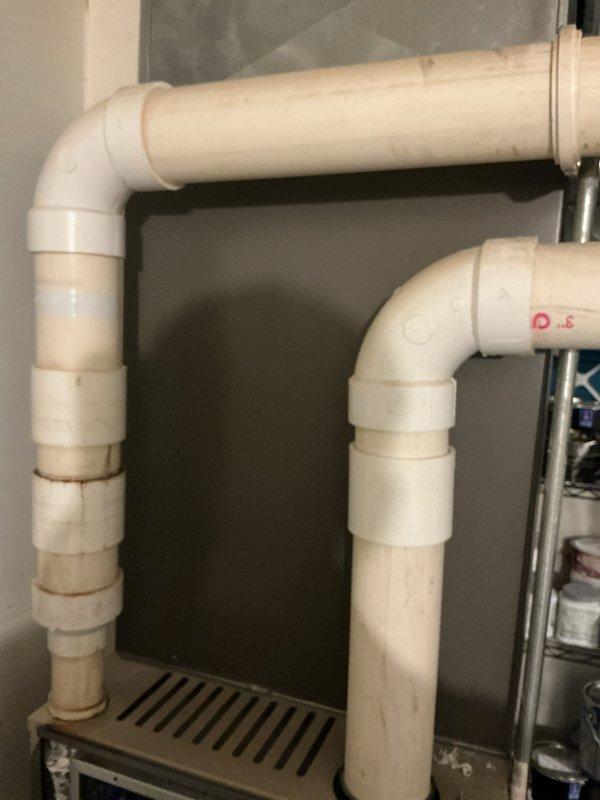 Performed scheduled maintenance on HVAC system. Inspected PVC condensate drainage pipes for proper installation and function, noting minor buildup at connection points. Conducted combustion analysis using Testo 310 II analyzer, confirming system is operating at 92.2% efficiency with excellent emissions readings (CO at 4ppm) and proper stack temperature of 113.6°F.