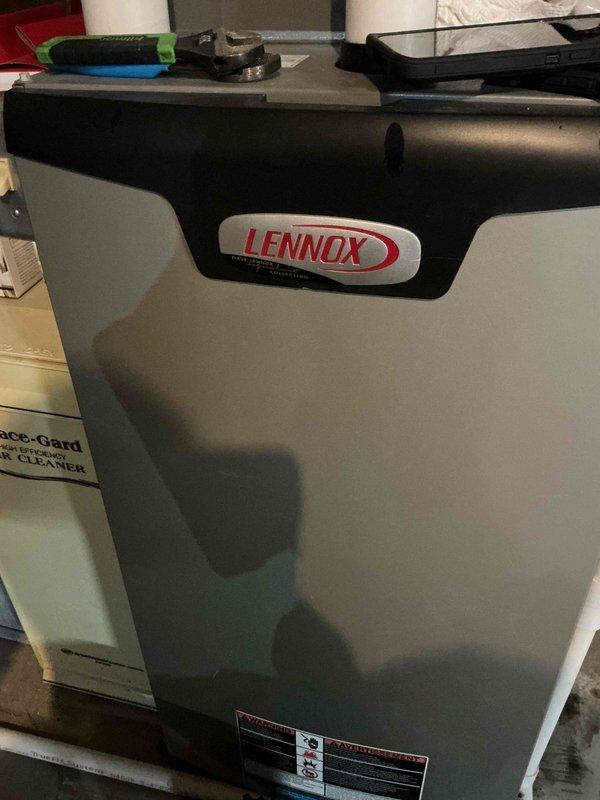 Performed routine maintenance on Lennox HVAC system, including diagnostic temperature testing with UEi PD650 Power Terminator meter which indicated 32.1°F at the test point. Inspected unit for proper operation, cleaned accessible components, and confirmed system is functioning within manufacturer specifications.