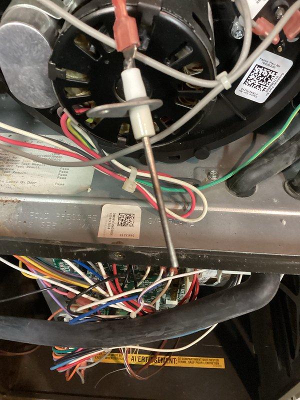 Performed scheduled maintenance on residential furnace system. Inspected interior components including blower motor, circuit board, and electrical connections; confirmed proper operation of all systems. Replaced air filter with new Honeywell filter to ensure optimal airflow and system efficiency.