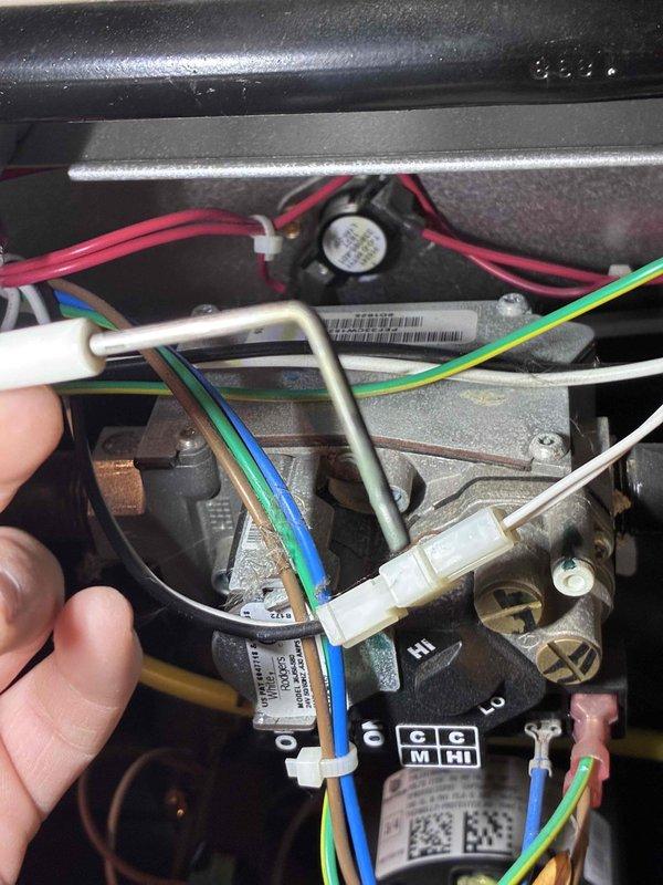 Performed diagnostic inspection of furnace control board and wiring components. Examined electrical connections and terminal points, ensuring proper wire routing and secure connections. Verified operation of fan motor assembly and inspected high/low control settings for optimal functionality.
