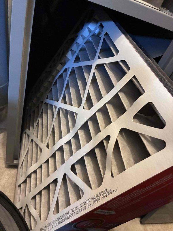 Performed routine HVAC tune-up including inspection of internal components using specialized tools. Replaced air filter with new pleated filter, ensuring proper installation in housing. System now operating at optimal efficiency with improved airflow.