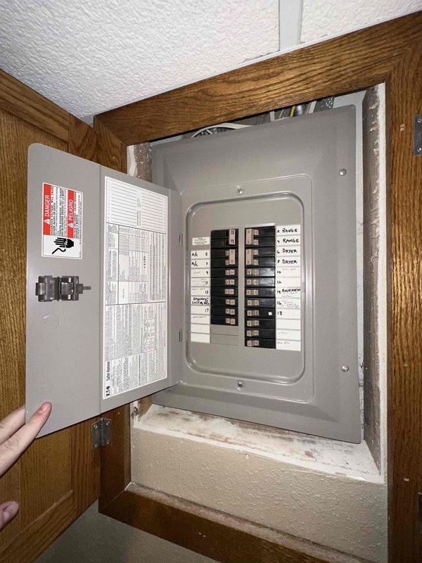 Completed installation of a new Rheem furnace unit in basement mechanical room, properly connecting to existing ductwork system and verifying electrical connections at the main panel. The new unit replaced aging equipment and was installed according to manufacturer specifications with all required safety labels in place.