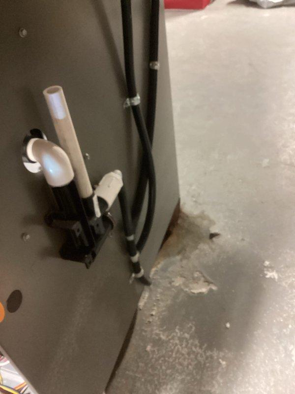 Performed routine prepaid maintenance on furnace system. Verified proper leveling of equipment using spirit level and inspected condensate drain lines and electrical connections. Ensured all plumbing components were securely fastened with appropriate mounting brackets and checked for any signs of moisture or drainage issues at the unit base.