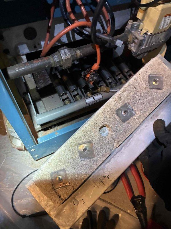 Completed comprehensive tune-up and inspection of residential HVAC system including blue heating unit and associated mechanical components. Performed standard maintenance procedures, inspected copper piping connections, valves, and fittings throughout the system, and verified proper operation of all equipment to ensure optimal performance for the upcoming season.