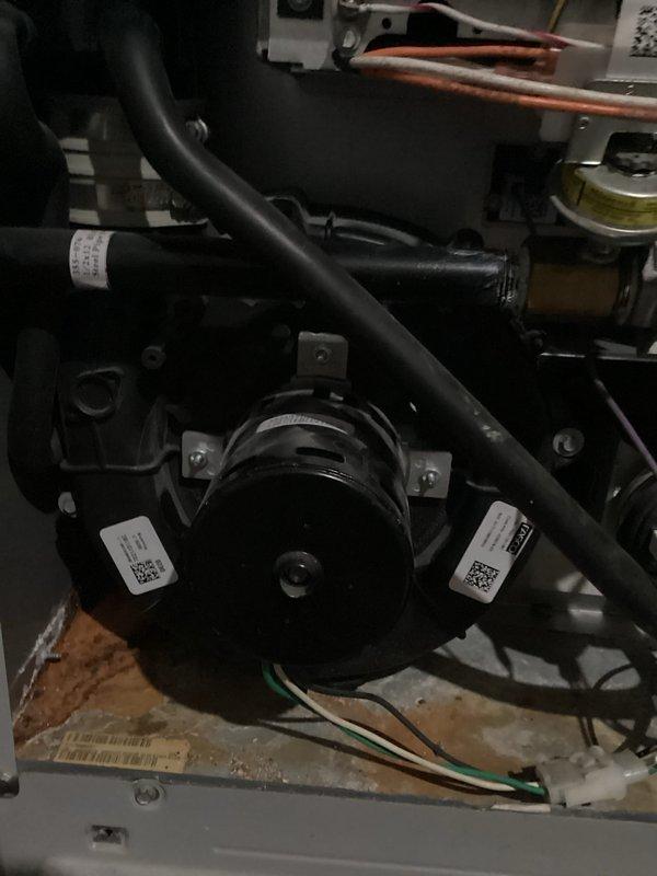 Performed routine maintenance inspection on Concord brand residential furnace system. Accessed and examined blower motor assembly, verified proper operation of all mechanical components, and inspected electrical connections throughout the unit. Confirmed integrity of PVC venting system, drainage connections, and associated plumbing lines, with all equipment operating within normal parameters at time of service.