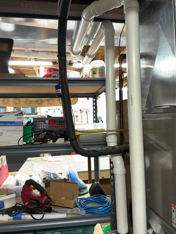 Completed scheduled preventive maintenance inspection on residential HVAC system located in basement utility area. Performed comprehensive system evaluation including visual inspection of furnace unit, air handler, and associated components. Verified proper operation of control systems, checked condensate drain lines for proper flow and drainage, and inspected ductwork connections for secure mounting and adequate sealing. All equipment found to be operating within normal parameters with no immediate service requirements identified at time of visit.