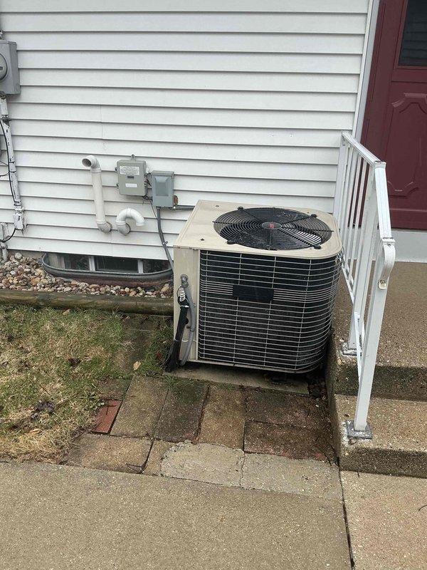 Completed comprehensive HVAC system estimate for full equipment replacement at residential property. Evaluated existing basement furnace installation with current PVC venting system, humidifier integration, and electrical connections, along with exterior condensing unit positioned on concrete paver pad with proper electrical disconnect and line set connections. Provided detailed replacement recommendations for both indoor and outdoor components to upgrade system efficiency and reliability.