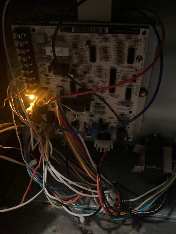 # HVAC Service Report

Responded to no heat call on a September 2012 Carrier 80,000 BTU gas furnace, model 69TP5A080E171116. Upon inspection, found the hot surface ignitor glowing but system failing to initiate heating cycle. Diagnosed faulty ignition control module on the main control board preventing proper sequence operation. Replaced control board, tested all safety circuits, and verified proper furnace operation through multiple heating cycles. System now functioning within manufacturer specifications.