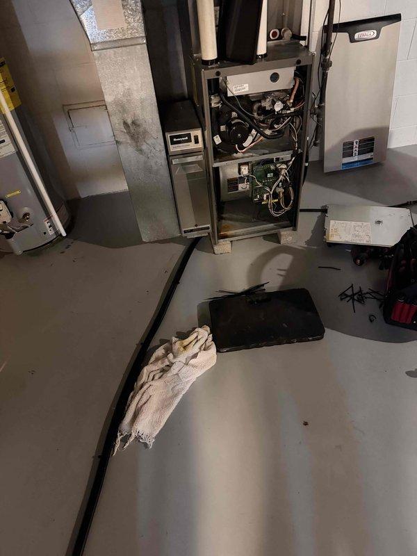 Completed comprehensive tune-up and safety inspection on Lennox EL296UH070XV36B-06 furnace system. Performed standard maintenance procedures including inspection of blower assembly, burner components, heat exchanger, and all electrical connections; verified proper operation of all safety controls and gas valve; checked and documented system nameplate specifications. Unit tested and left in proper working condition with no deficiencies noted.