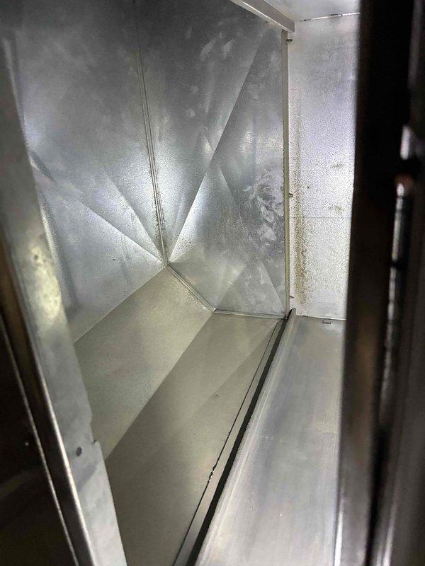 Completed scheduled HVAC maintenance on prepaid service plan. Inspected air filter and ductwork system, confirming proper airflow and system cleanliness. Filter media showed appropriate filtration capacity with clean pleated material visible through lattice frame design. Interior ductwork inspection revealed galvanized metal construction in good condition with clean surfaces and intact seams throughout the air distribution system.