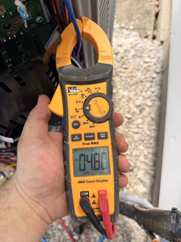 Completed system start-up and commissioning of newly installed HVAC equipment. Performed comprehensive electrical diagnostics using clamp meter to verify proper amperage draw and system operation. All electrical measurements confirmed within manufacturer specifications, with system control board functioning correctly and displaying normal readings. Unit tested and verified operational.