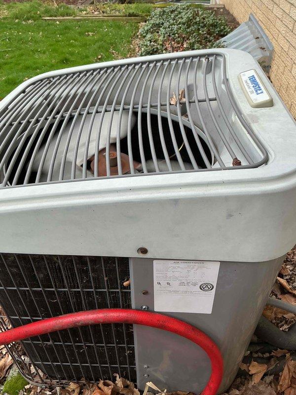 Responded to no cooling complaint on Lennox system. Upon arrival, performed complete system diagnostic including visual inspection of outdoor condenser unit and indoor furnace/air handler. Condenser unit showed normal wear with leaf debris accumulation around base but no visible damage to components. Verified refrigerant lines, electrical connections, and condensate drainage at both indoor and outdoor units. Cleared debris from condenser unit exterior and surrounding area to ensure proper airflow. Checked thermostat operation and system controls. All safety devices functioning properly. System restored to normal cooling operation.